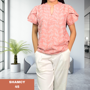 SHAMCY BLOUSE 0045- EYELET OLD ROSE