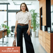 Load image into Gallery viewer, LEA BLOUSE 0037-EYELET WHITE