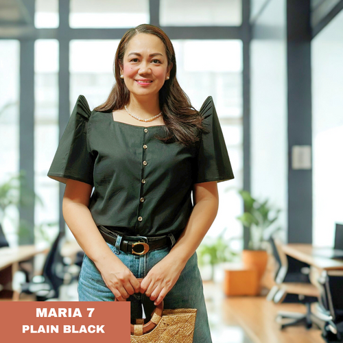 MARIA BLOUSE 0007- PLAIN BLACK