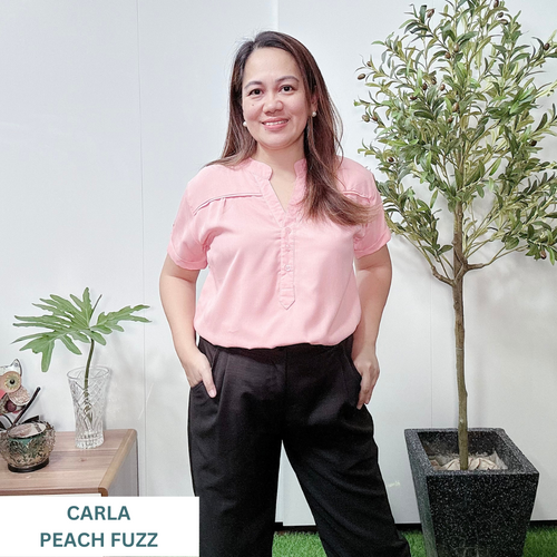 CARLA BLOUSE 0163 - PLAIN PEACH FUZZ