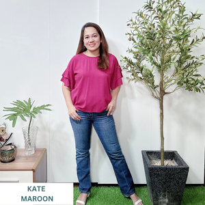 KATE BLOUSE 0003-PLAIN MAROON