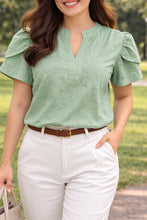 Load image into Gallery viewer, SHAMCY BLOUSE 0087 - EYELET TEAL GREEN