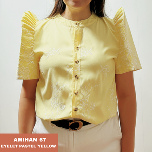 AMIHAN BLOUSE 0067 - EYELET PASTEL YELLOW