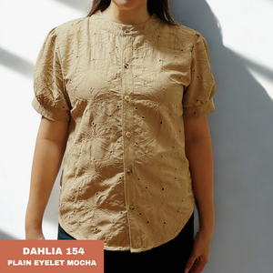 DAHLIA BLOUSE 0154 - EYELET MOCHA