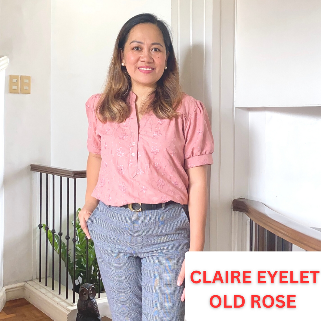 CLAIRE BLOUSE 0066 - EYELET OLD ROSE