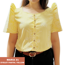Load image into Gallery viewer, MARIA BLOUSE 0021-EYELET PASTEL YELLOW