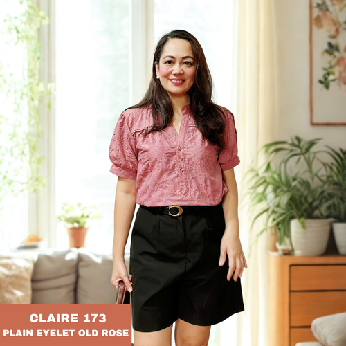 CLAIRE BLOUSE 0173  - EYELET OLD ROSE