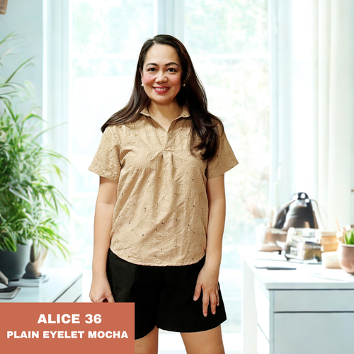 ALICE BLOUSE 0036 - EYELET MOCHA