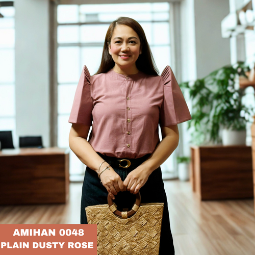 AMIHAN BLOUSE 0048- PLAIN DUSTY ROSE