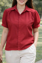 Load image into Gallery viewer, JASMINE  BLOUSE 0004 - PLAIN MAROON RED