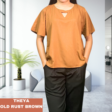 Load image into Gallery viewer, THEYA BLOUSE 0002 - PLAIN RUST BROWN