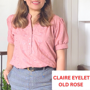 CLAIRE BLOUSE 0066 - EYELET OLD ROSE