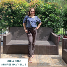 Load image into Gallery viewer, JULIA BLOUSE 0068-STRIPES NAVY BLUE