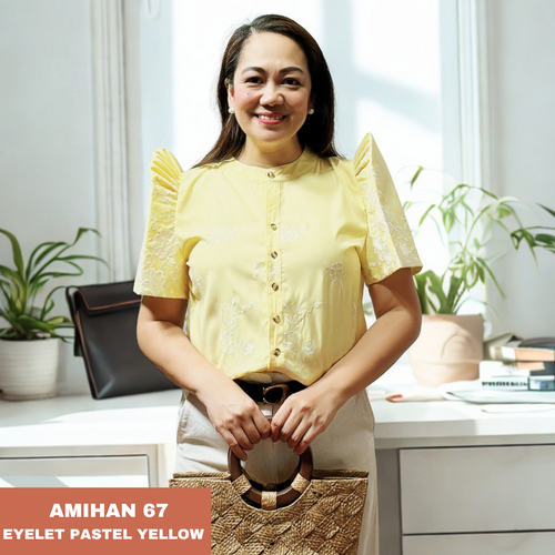 AMIHAN BLOUSE 0067 - EYELET PASTEL YELLOW