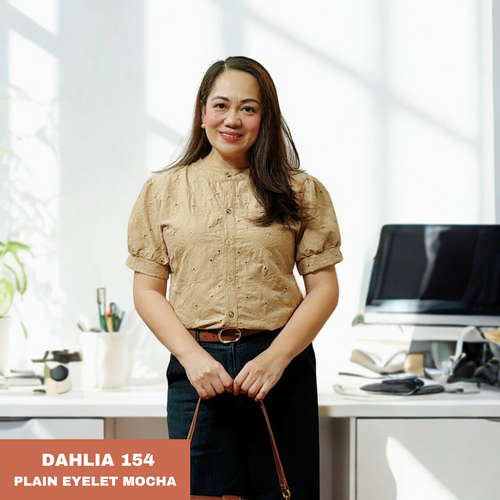 DAHLIA BLOUSE 0154 - EYELET MOCHA