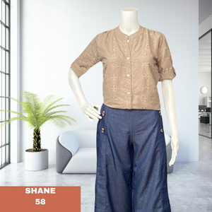 SHANE BLOUSE 0058-EYELET TAUPE