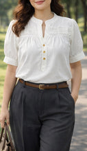 Load image into Gallery viewer, LAURA BLOUSE 0019  - PLAIN WHITE