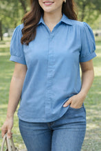Load image into Gallery viewer, JASMINE  BLOUSE 0003 - PLAIN DUSTY BLUE