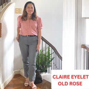 CLAIRE BLOUSE 0066 - EYELET OLD ROSE