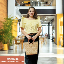 Load image into Gallery viewer, MARIA BLOUSE 0021-EYELET PASTEL YELLOW