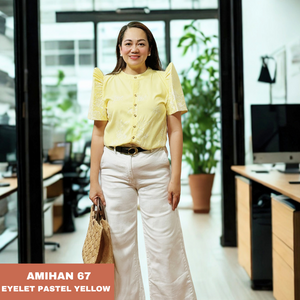 AMIHAN BLOUSE 0067 - EYELET PASTEL YELLOW