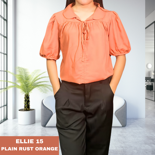 ELLIE BLOUSE 0015 - PLAIN RUST ORANGE