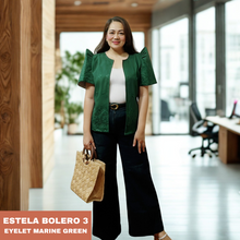 Load image into Gallery viewer, ESTELA FILIPINIANA BOLERO 0003 - EYELET MARINE GREEN