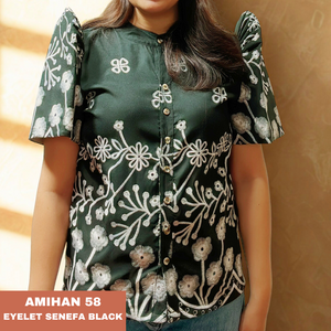 AMIHAN BLOUSE 0058 - EYELET SENEFA BLACK
