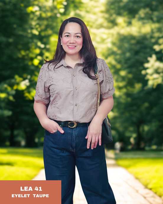 LEA BLOUSE 0041-EYELET TAUPE