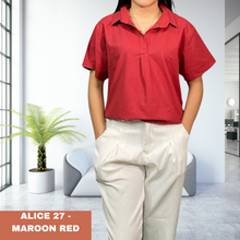Load image into Gallery viewer, ALICE BLOUSE 0027 - PLAIN MAROON RED
