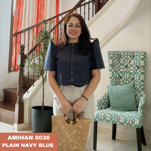 AMIHAN BLOUSE 0036- PLAIN NAVY BLUE
