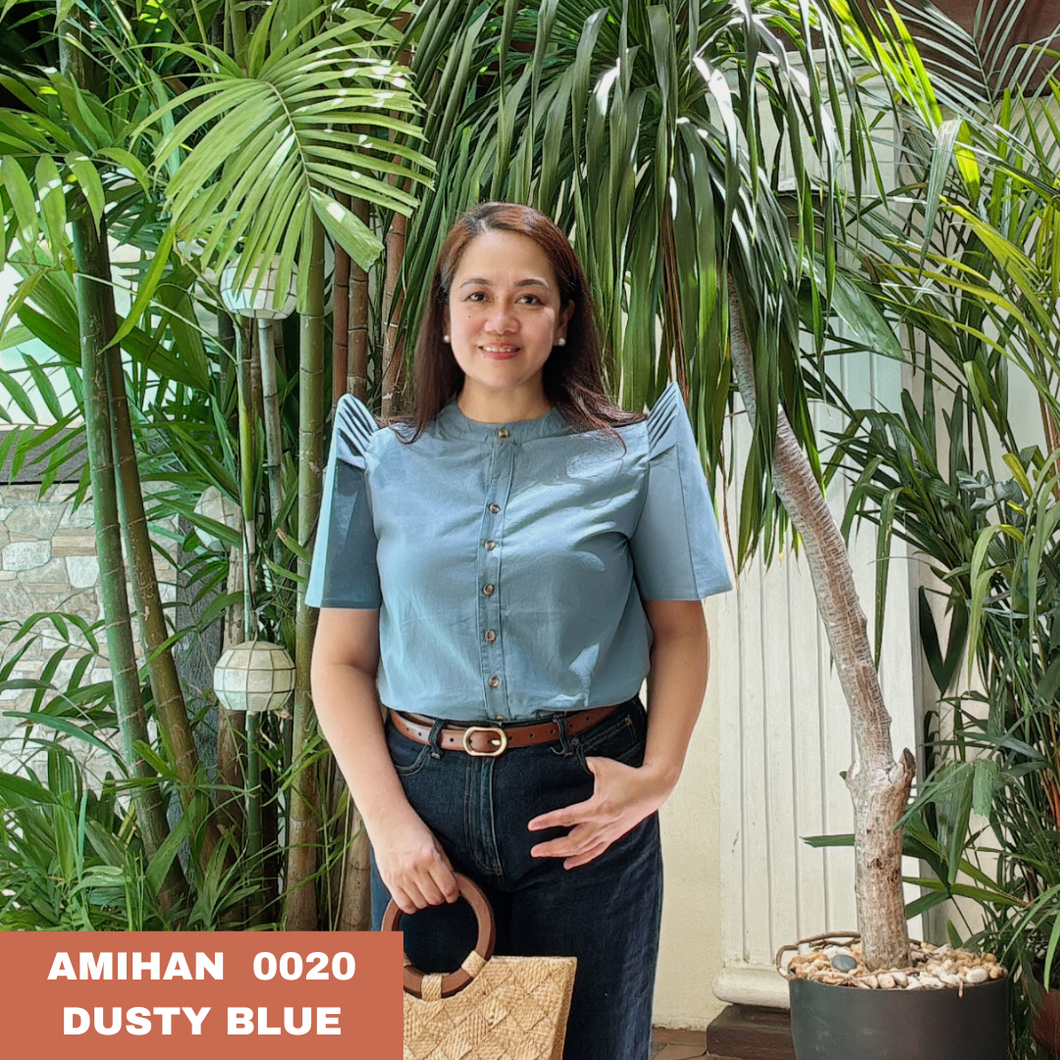AMIHAN BLOUSE 0020- PLAIN DUSTY BLUE
