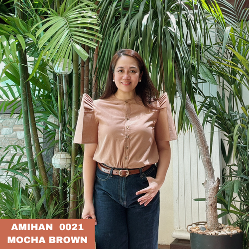 AMIHAN BLOUSE 0021- PLAIN MOCHA BROWN