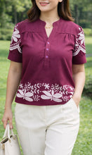 Load image into Gallery viewer, CLAIRE BLOUSE 0073 -  EYELET SINEPHA MAGENTA