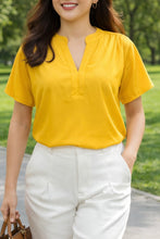 Load image into Gallery viewer, VICTORIA RESIZE BLOUSE 0038-PLAIN MUSTARD