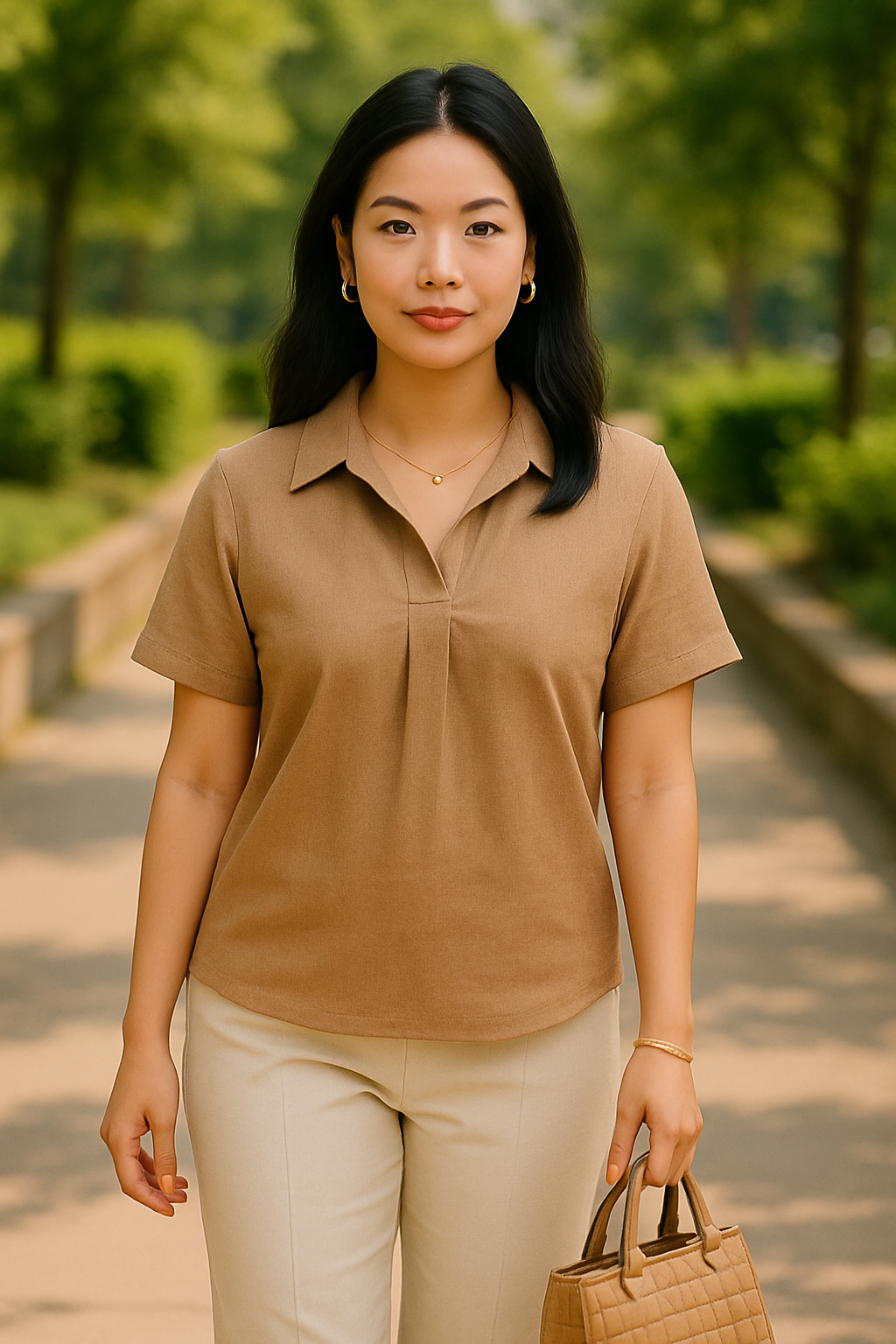 ALICE BLOUSE 0040 - PLAIN MOCHA