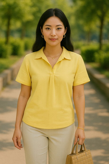 ALICE BLOUSE 0042 - PLAIN PASTEL YELLOW