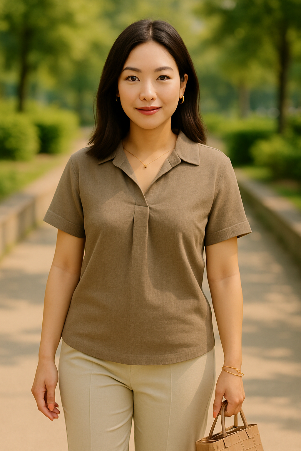 ALICE BLOUSE 0043 - PLAIN TAUPE