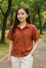 Load image into Gallery viewer, NADINE  BLOUSE 0001 - PLAIN RUST
