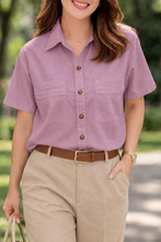 Load image into Gallery viewer, NADINE  BLOUSE 0008 - PLAIN LIGHT MAUVE