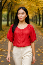 Load image into Gallery viewer, REINA BLOUSE 0002- PLAIN RED