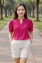 Load image into Gallery viewer, CLAIRE BLOUSE 0107 - PLAIN RED