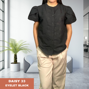 DAISY BLOUSE 0033 -EYELET BLACK