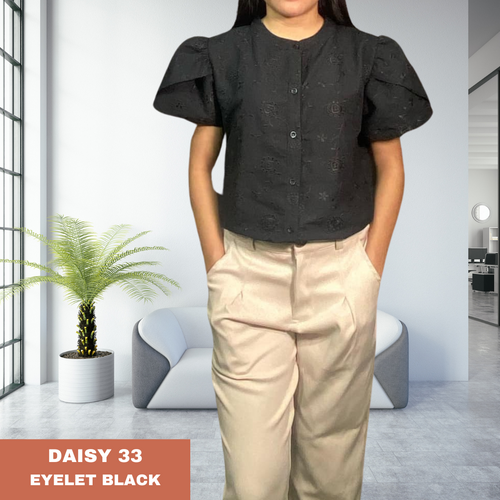 DAISY BLOUSE 0033 -EYELET BLACK