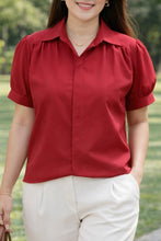 Load image into Gallery viewer, JASMINE  BLOUSE 0004 - PLAIN MAROON RED
