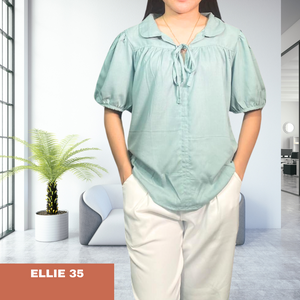 ELLIE BLOUSE 0035 - PLAIN TEAL GREEN