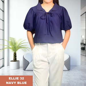 ELLIE BLOUSE 0032 - PLAIN NAVY BLUE