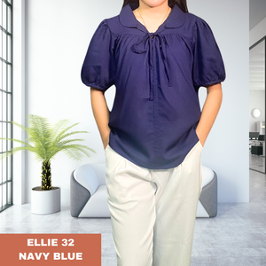 ELLIE BLOUSE 0032 - PLAIN NAVY BLUE