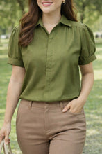 Load image into Gallery viewer, JASMINE  BLOUSE 0002 - PLAIN ARMY GREEN