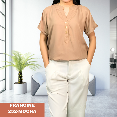 FRANCINE BLOUSE 0252 - PLAIN MOCHA